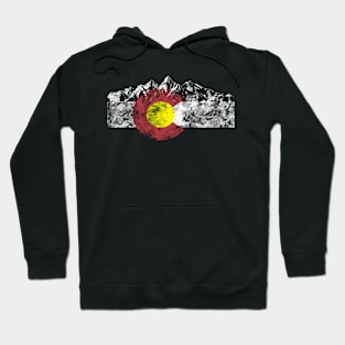 Colorado Flag And Mountains - Rocky Mountains Hoodie